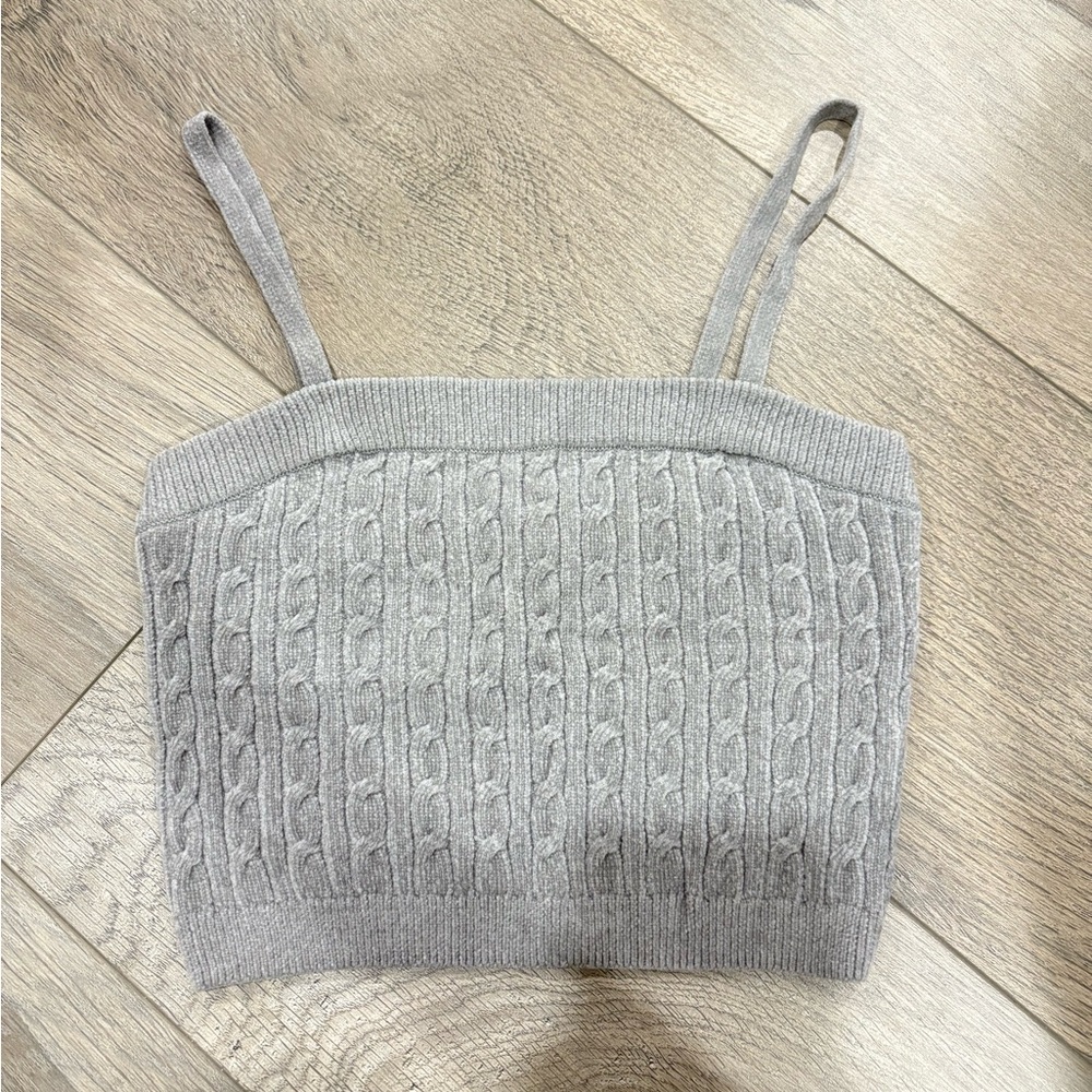 🌟3/$15🌟 Gray Cable Knit Tank Top
